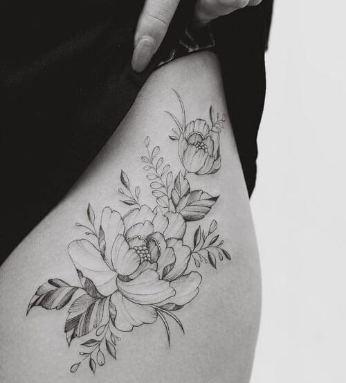 Tatuaje de Flor en la Pierna, Tattoo Madrid