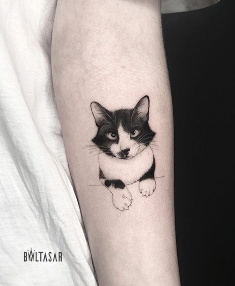 tatuaje de gatito microrealista en madrid