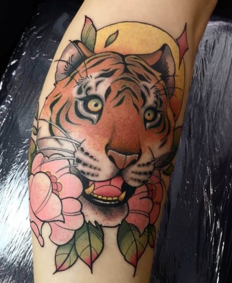 tatuaje de tigre neotradi en madrid